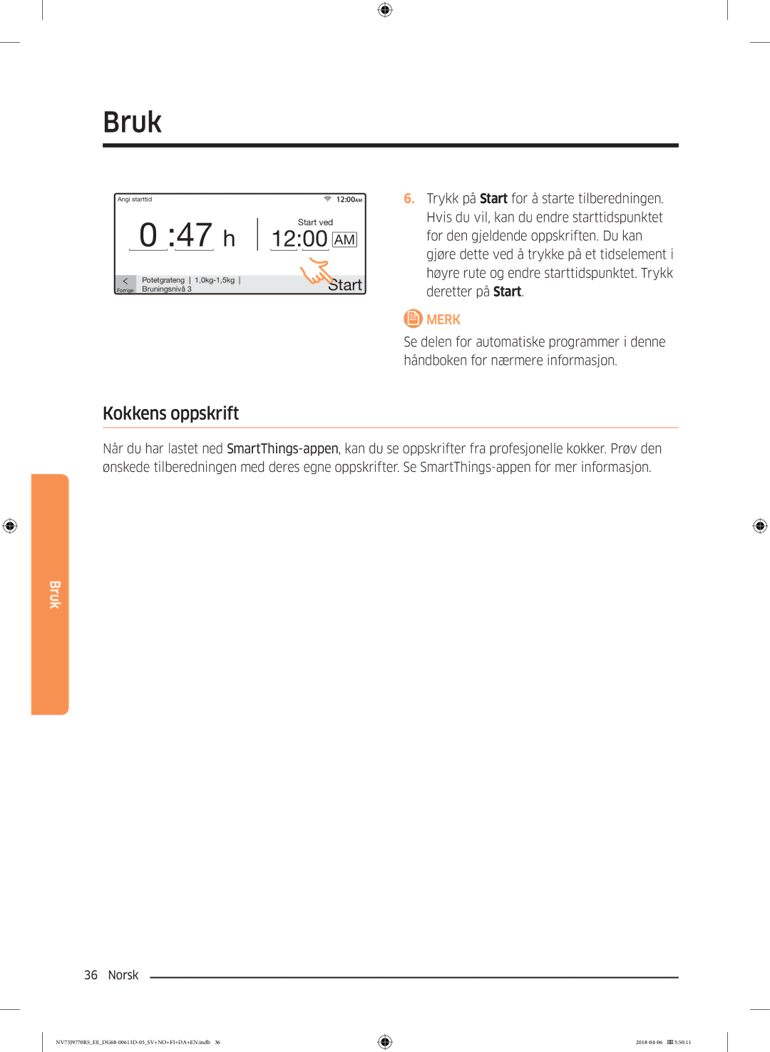 Samsung NV73J9770RS/EE manual Kokkens oppskrift 