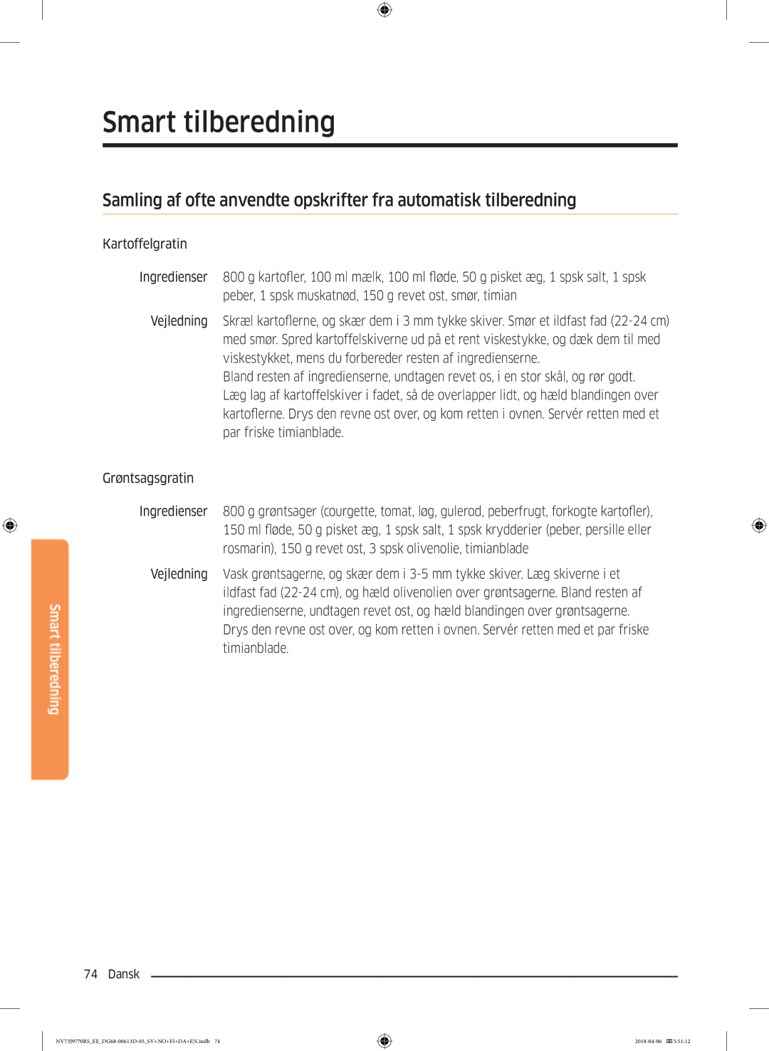 Samsung NV73J9770RS/EE manual Smart tilberedning 