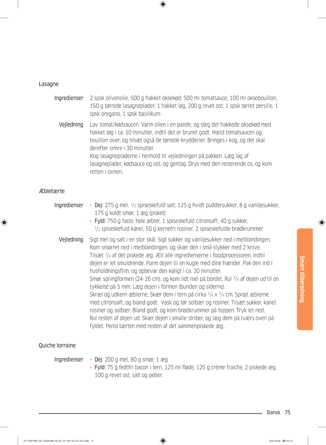 Samsung NV73J9770RS/EE manual Smart tilberedning 