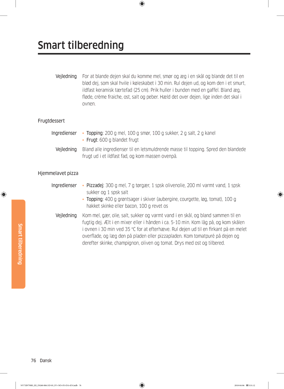 Samsung NV73J9770RS/EE manual Smart tilberedning 