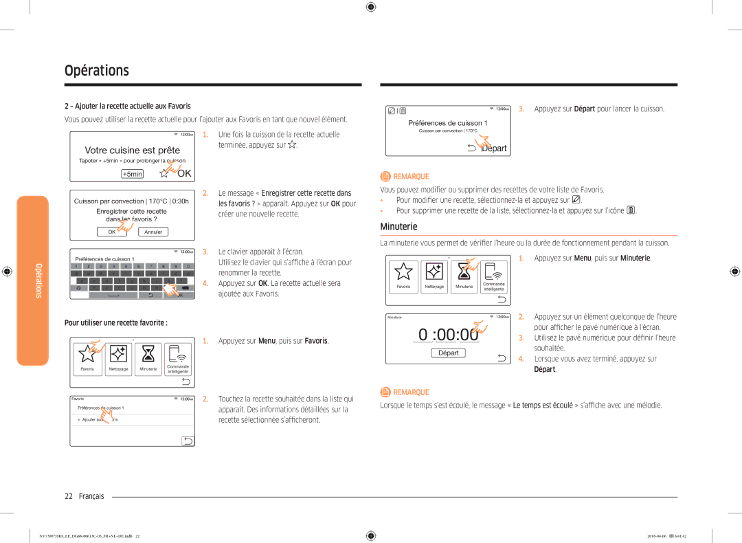 Samsung NV73J9770RS/EF manual Minuterie 