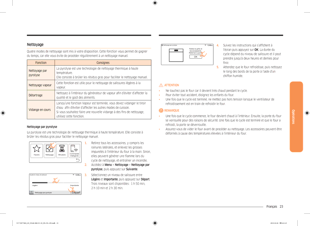 Samsung NV73J9770RS/EF manual Nettoyage 