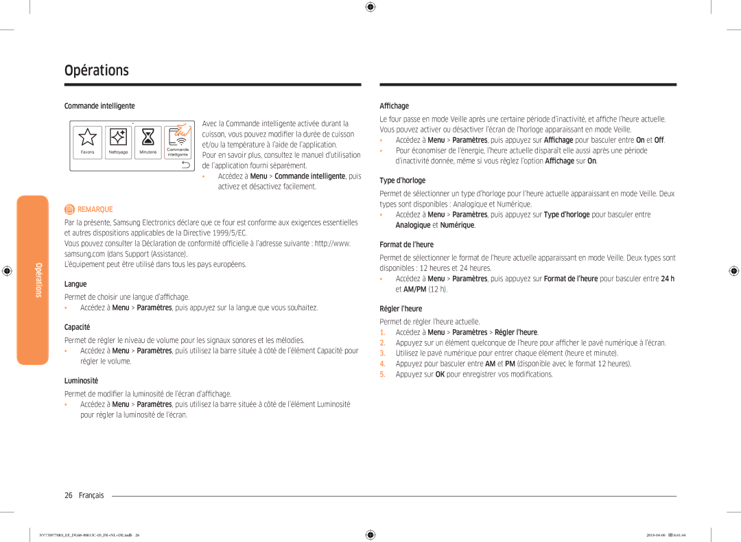 Samsung NV73J9770RS/EF manual Commande intelligente 