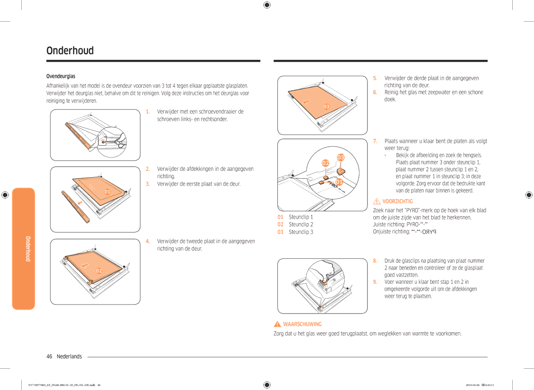 Samsung NV73J9770RS/EF manual Voorzichtig 