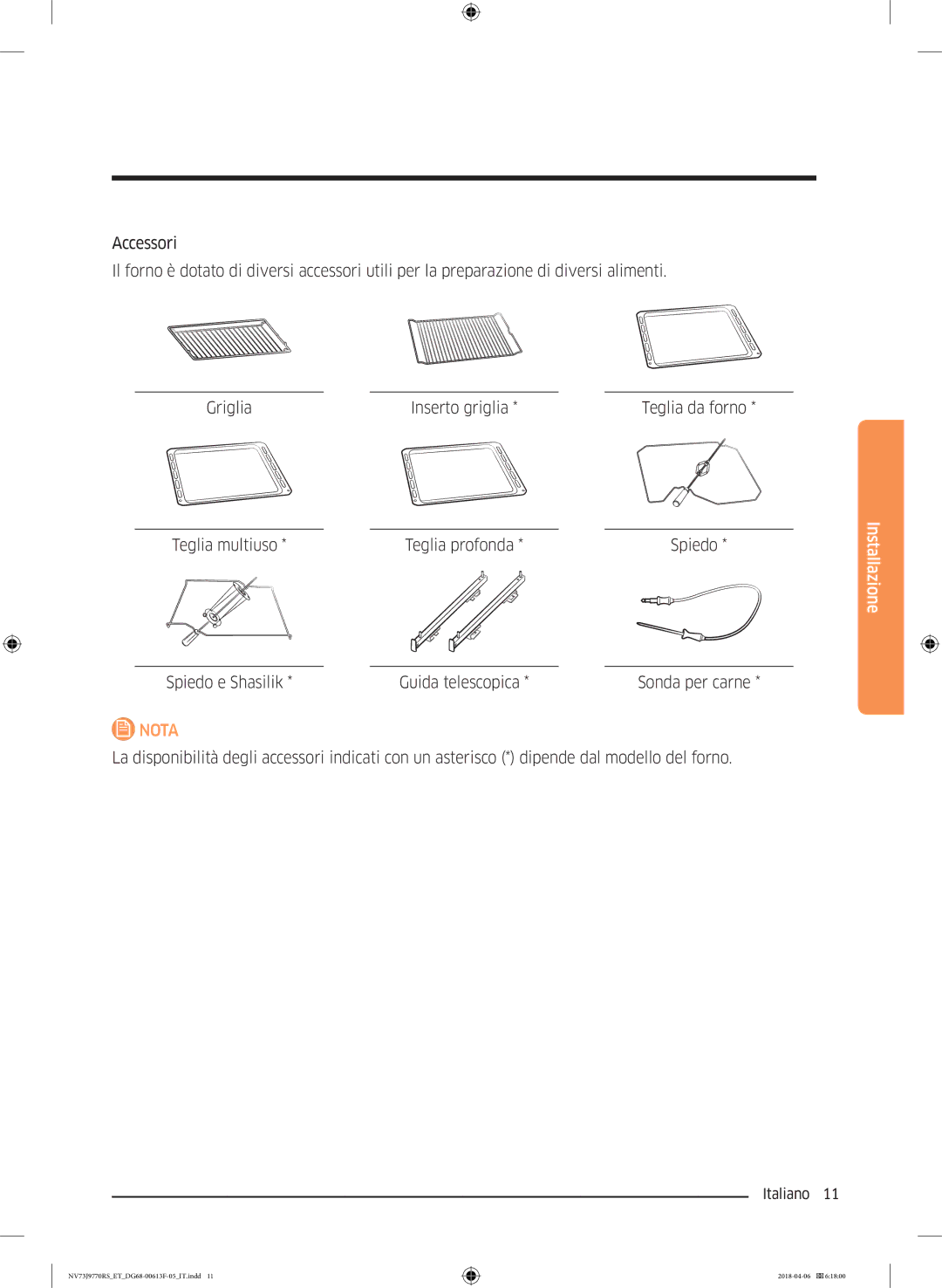 Samsung NV73J9770RS/ET manual Nota 