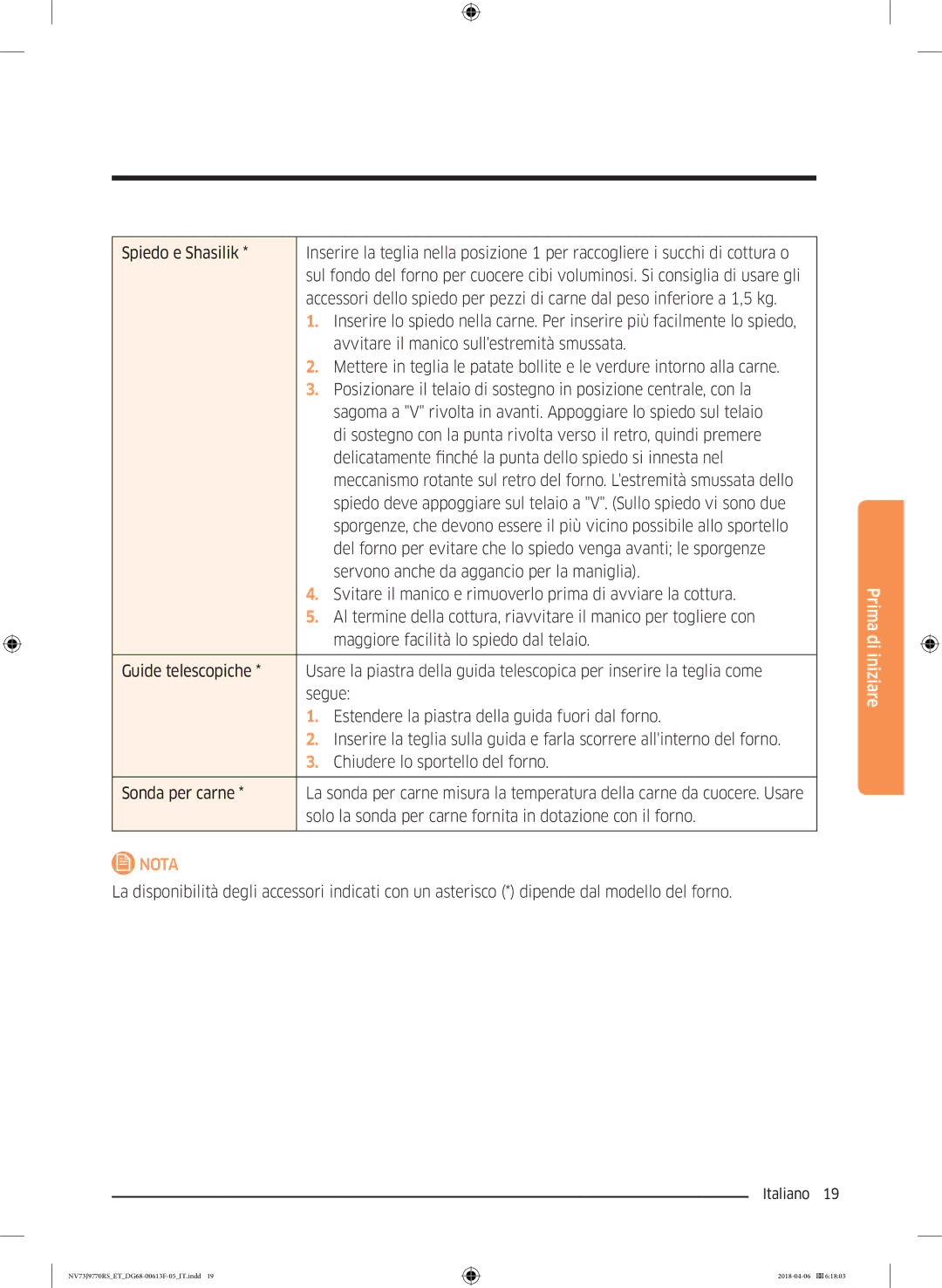 Samsung NV73J9770RS/ET manual Nota 