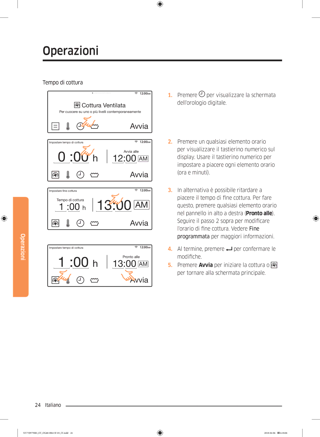 Samsung NV73J9770RS/ET manual 00 h 