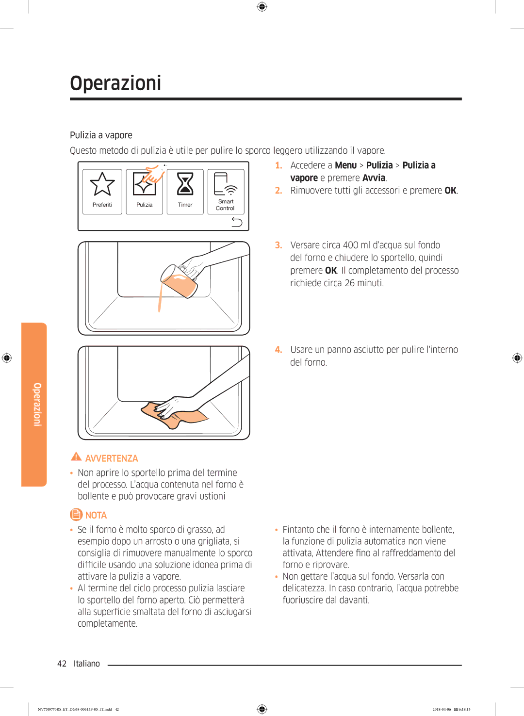 Samsung NV73J9770RS/ET manual Avvertenza 