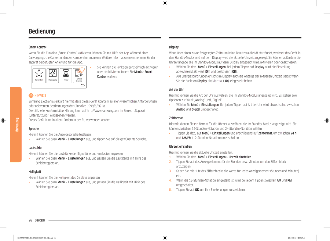 Samsung NV73M9770BS/EG manual Control wählen 