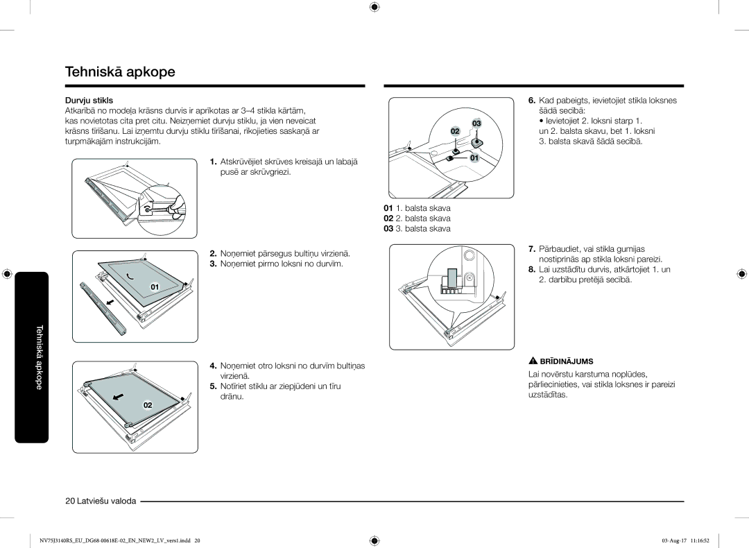 Samsung NV75J3140BS/EO manual Tehniskā apkope 