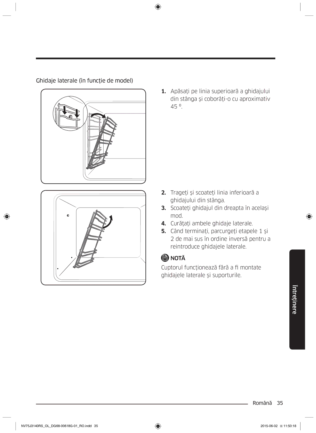 Samsung NV75J3140RS/OL, NV75J3140BS/OL, NV75J3140BB/OL manual Notă 