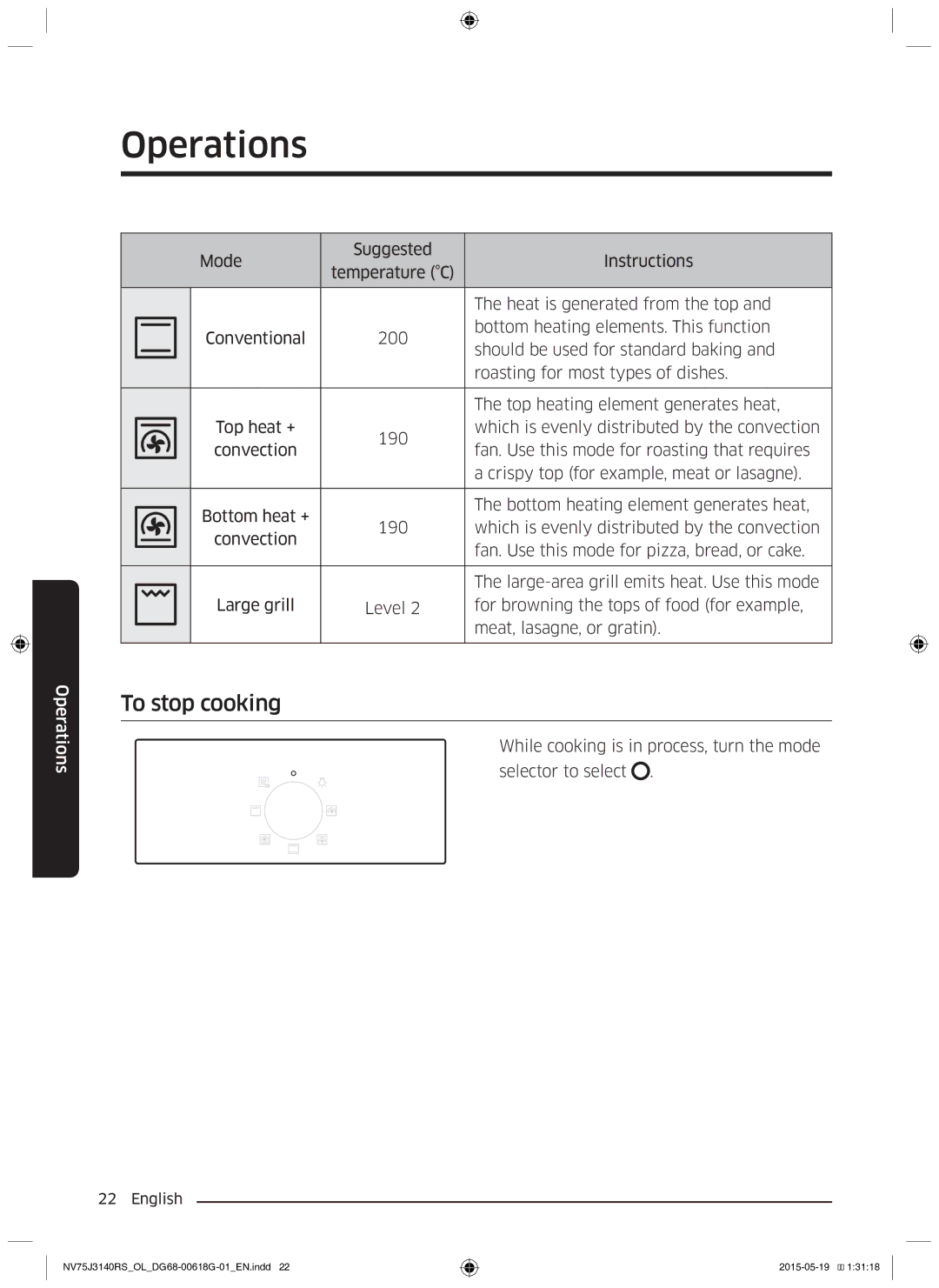 Samsung NV75J3140BS/OL, NV75J3140BB/OL, NV75J3140RS/OL manual To stop cooking 