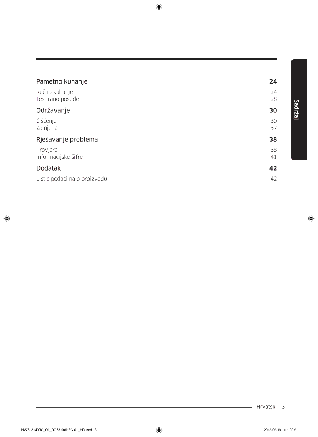 Samsung NV75J3140RS/OL, NV75J3140BS/OL manual Ručno kuhanje Testirano posuđe, Čišćenje Zamjena, Provjere Informacijske šifre 