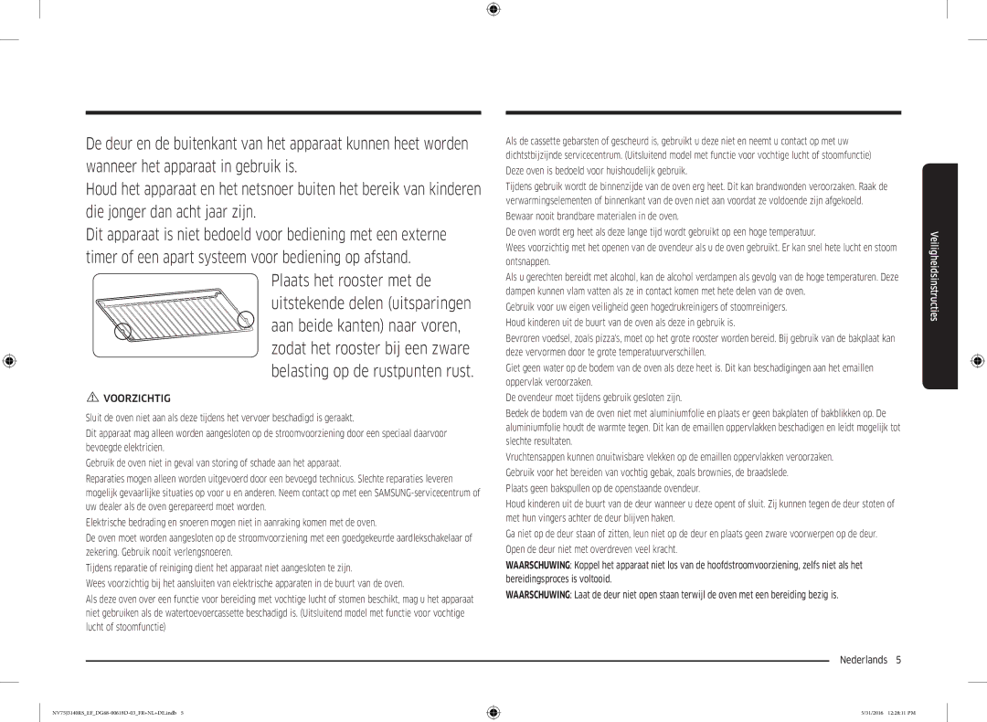 Samsung NV75J3140RS/EF manual NV75J3140RSEFDG68-00618D-03FR+NL+DE.indb 31/2016 122811 PM 