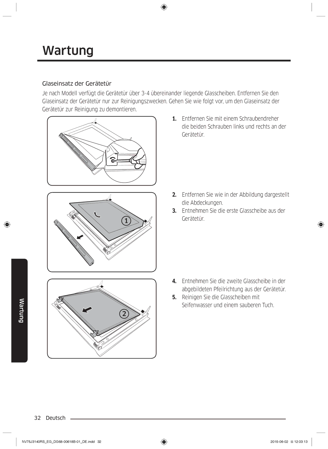 Samsung NV75J3140RS/EG manual NV75J3140RSEGDG68-00618B-01DE.indd 2015-06-02 120313 