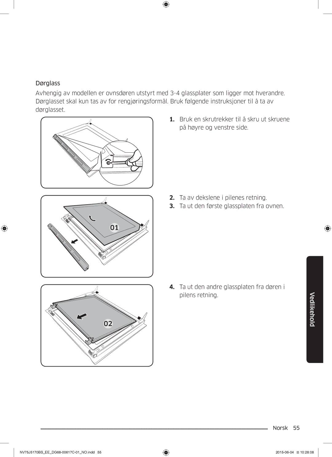 Samsung NV75J5170BS/EE manual Vedlikehold 