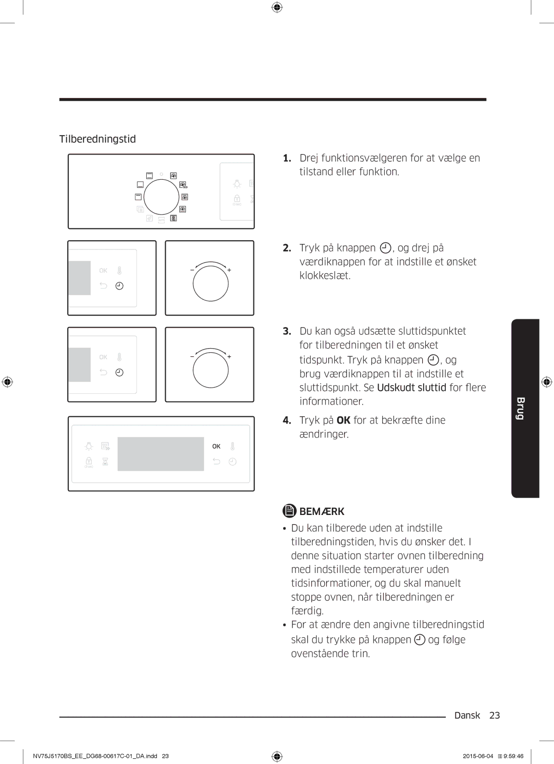 Samsung NV75J5170BS/EE manual Bemærk 