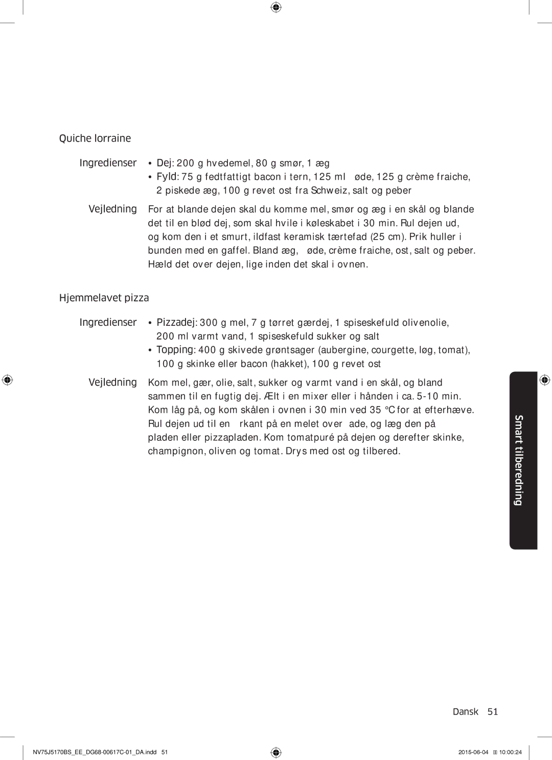 Samsung NV75J5170BS/EE manual Smart tilberedning 