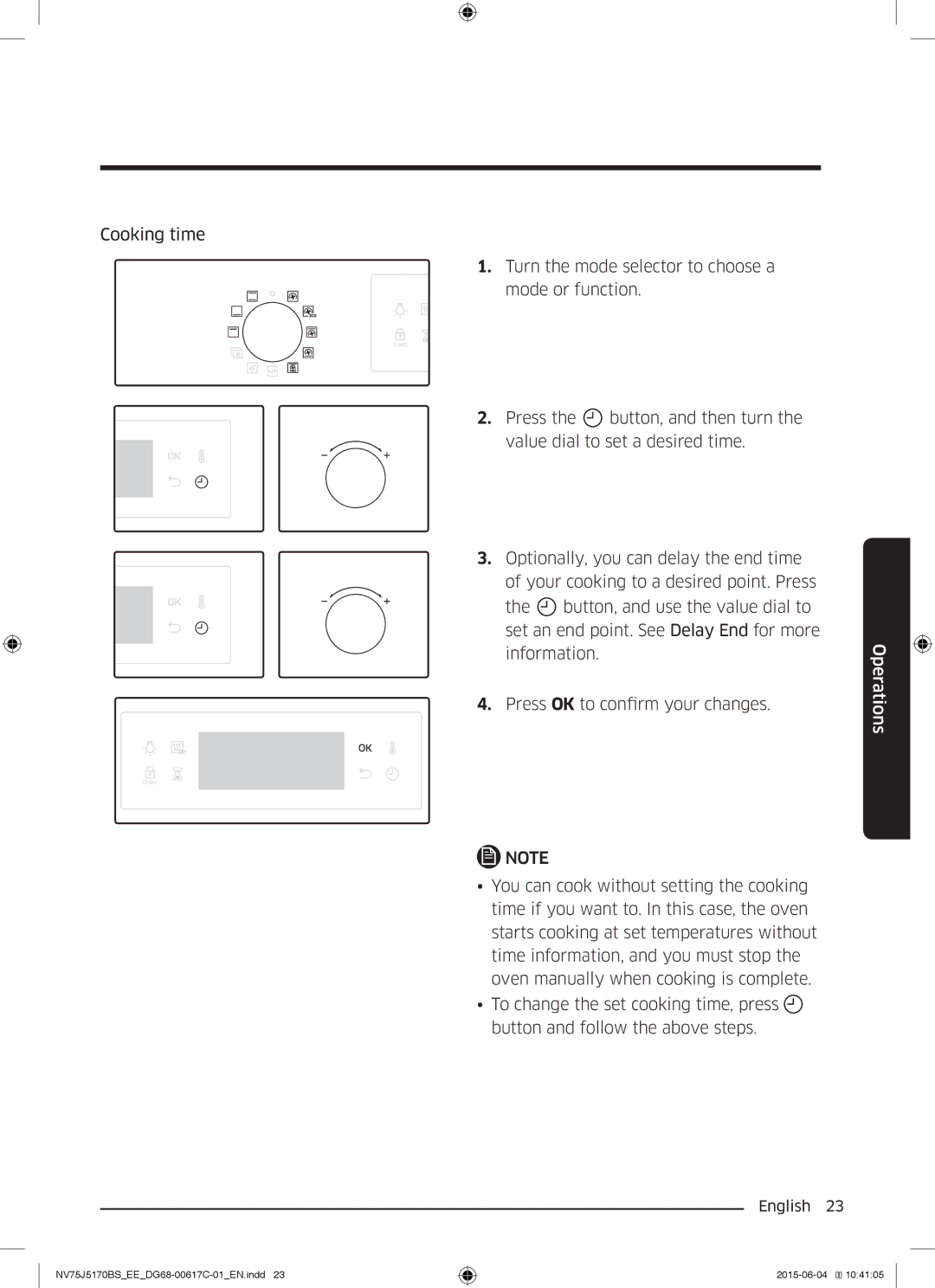 Samsung NV75J5170BS/EE manual Operations 