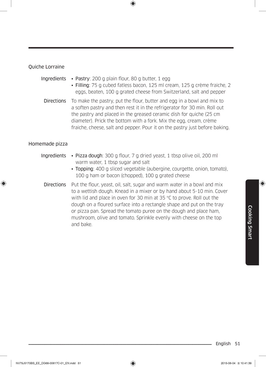 Samsung NV75J5170BS/EE manual Cooking Smart 