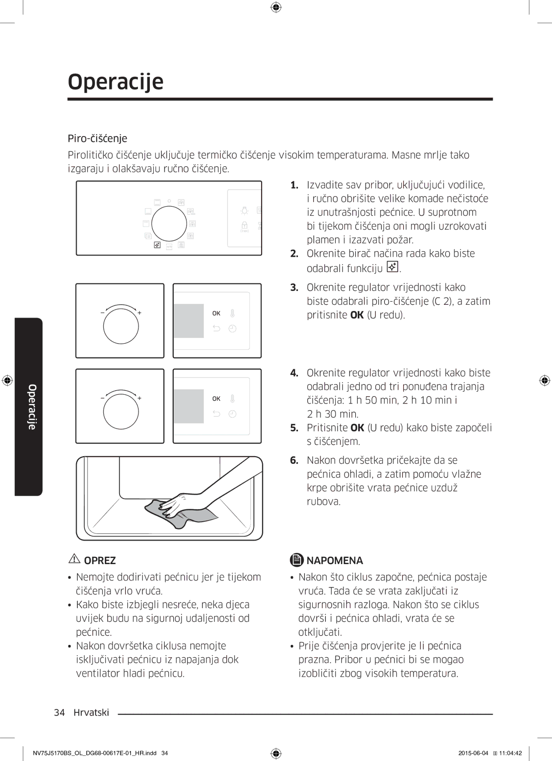 Samsung NV75J5170BS/OL manual Oprez 