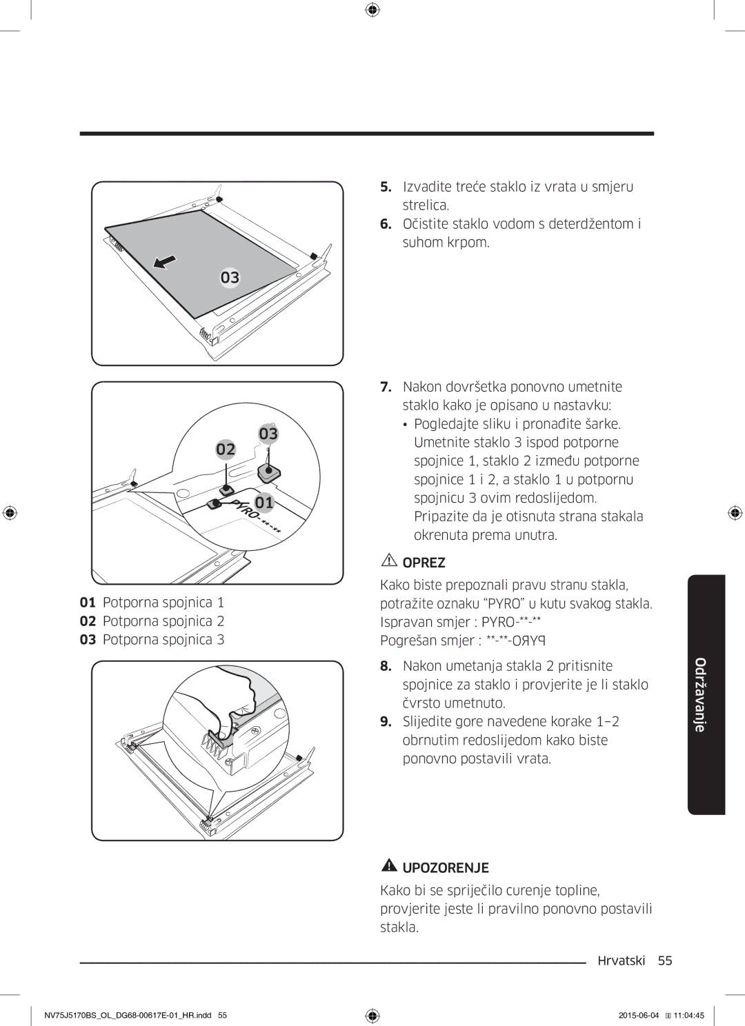 Samsung NV75J5170BS/OL manual Oprez 