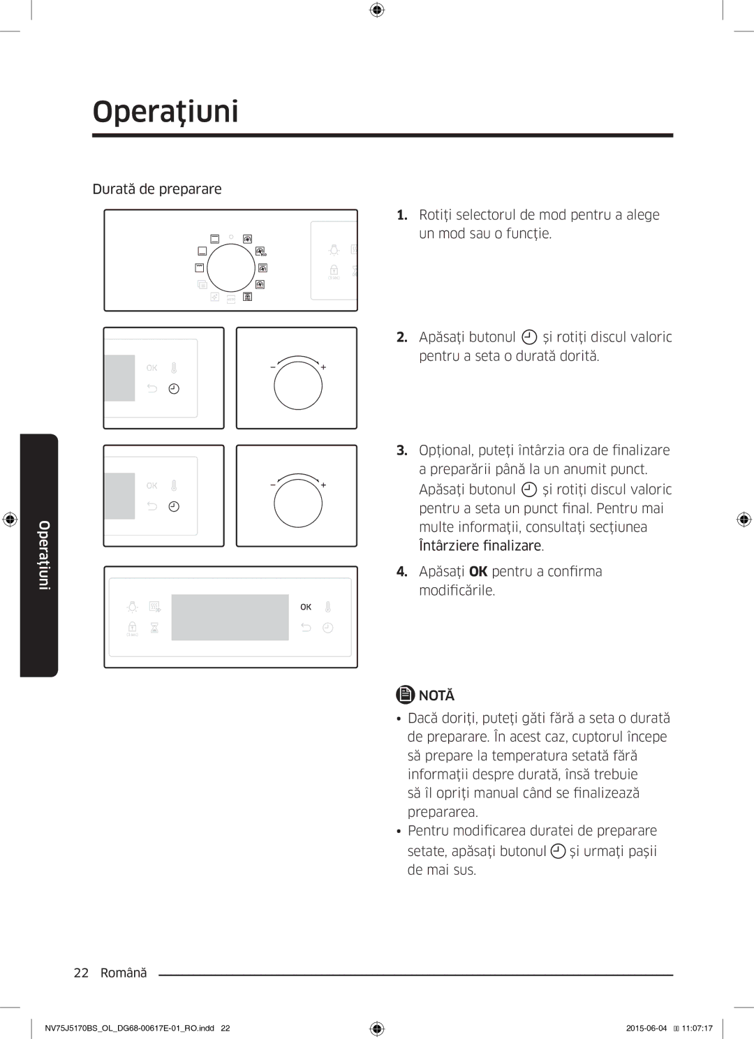 Samsung NV75J5170BS/OL manual Durată de preparare 