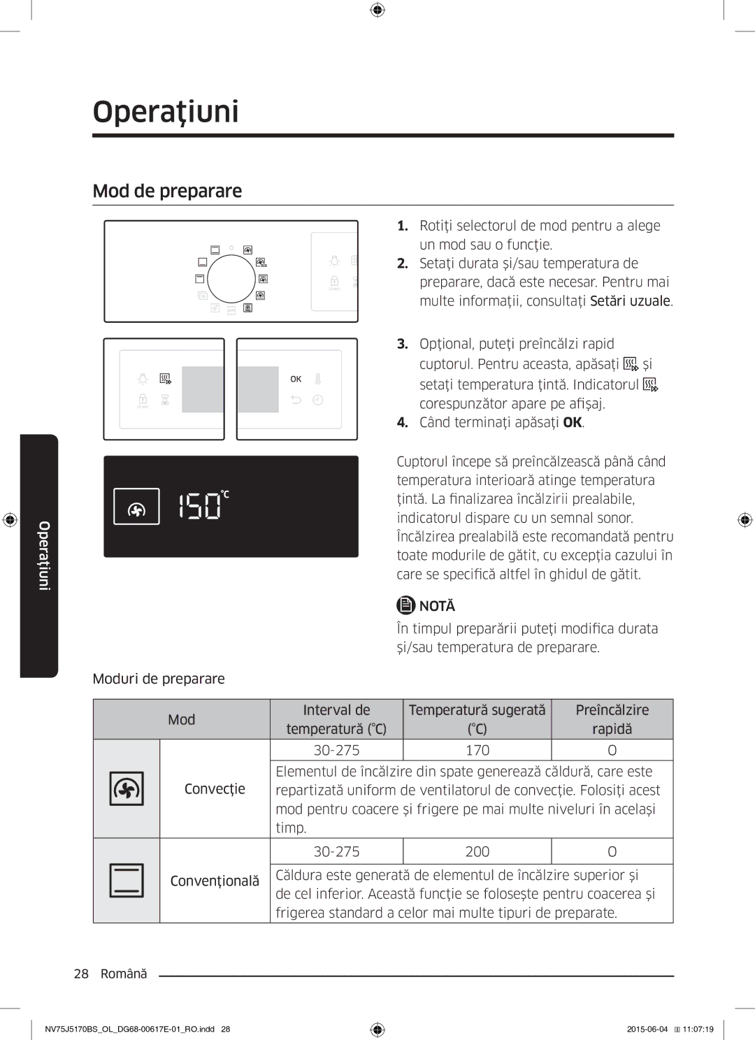 Samsung NV75J5170BS/OL manual Mod de preparare, În timpul preparării puteţi modifica durata 