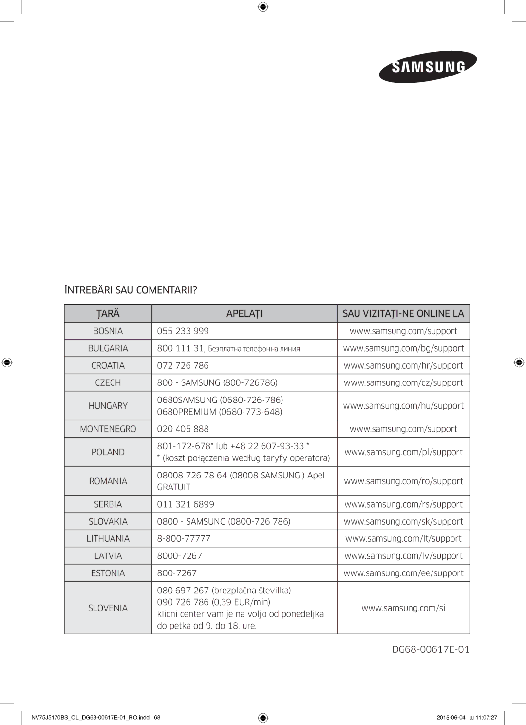 Samsung NV75J5170BS/OL manual DG68-00617E-01 