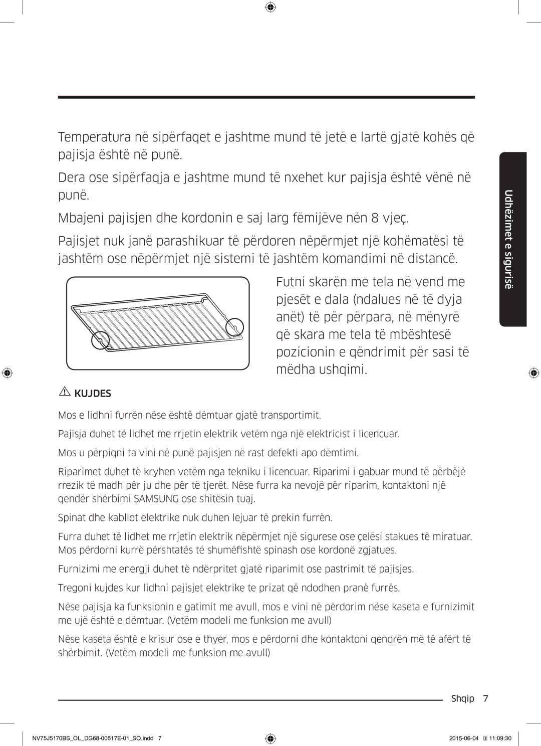 Samsung NV75J5170BS/OL manual Kujdes 