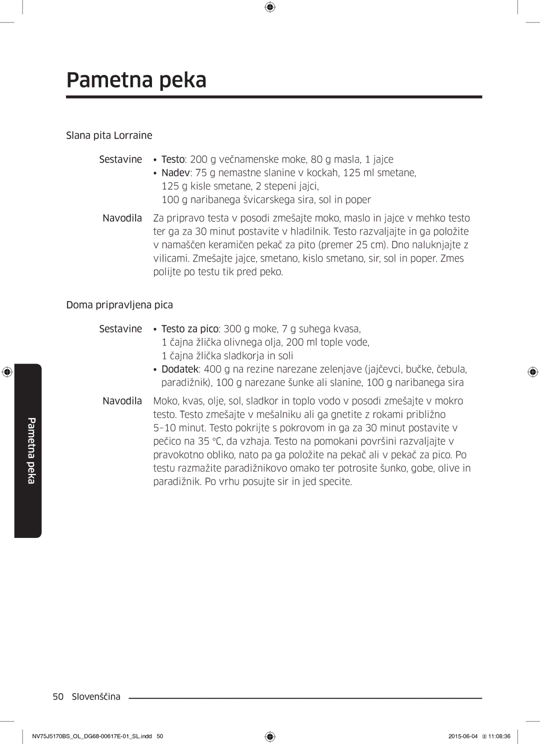 Samsung NV75J5170BS/OL manual Pametna peka 