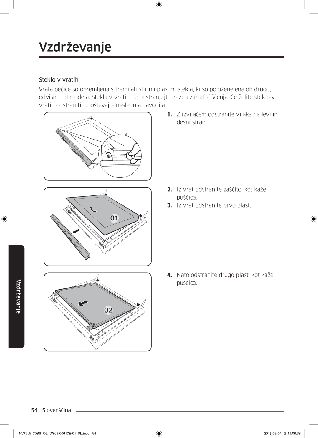 Samsung NV75J5170BS/OL manual Vzdrževanje 