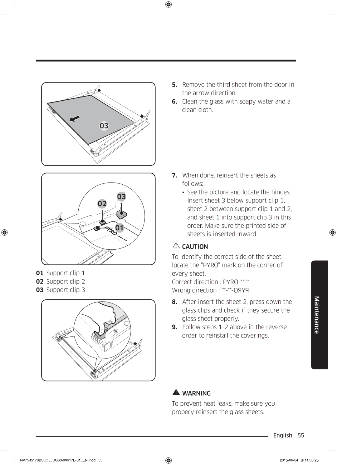 Samsung NV75J5170BS/OL manual Maintenance 