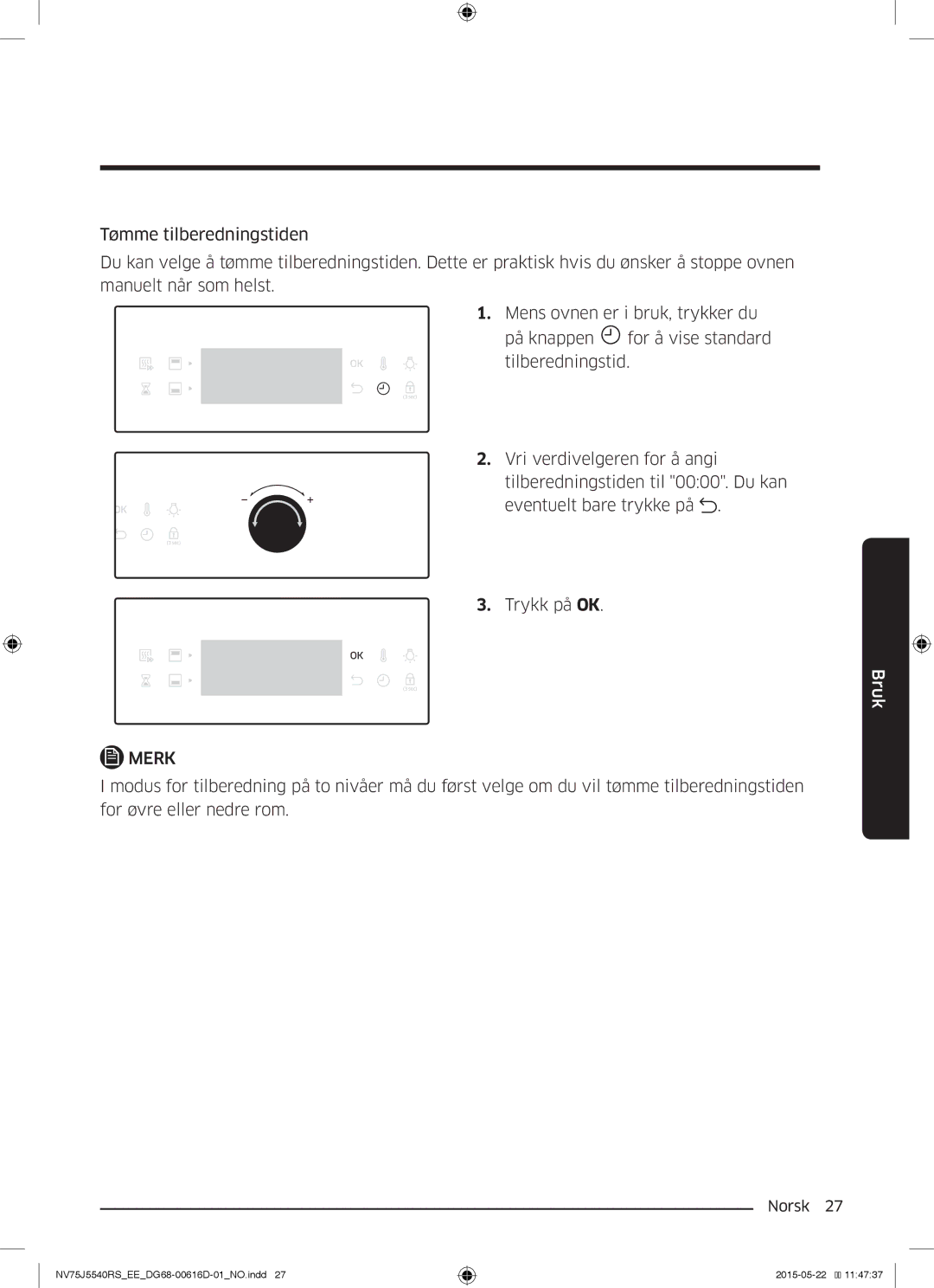 Samsung NV75J5540RS/EE manual Merk 