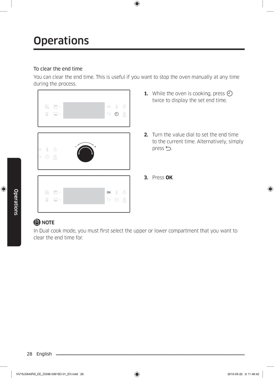 Samsung NV75J5540RS/EE manual Operations 