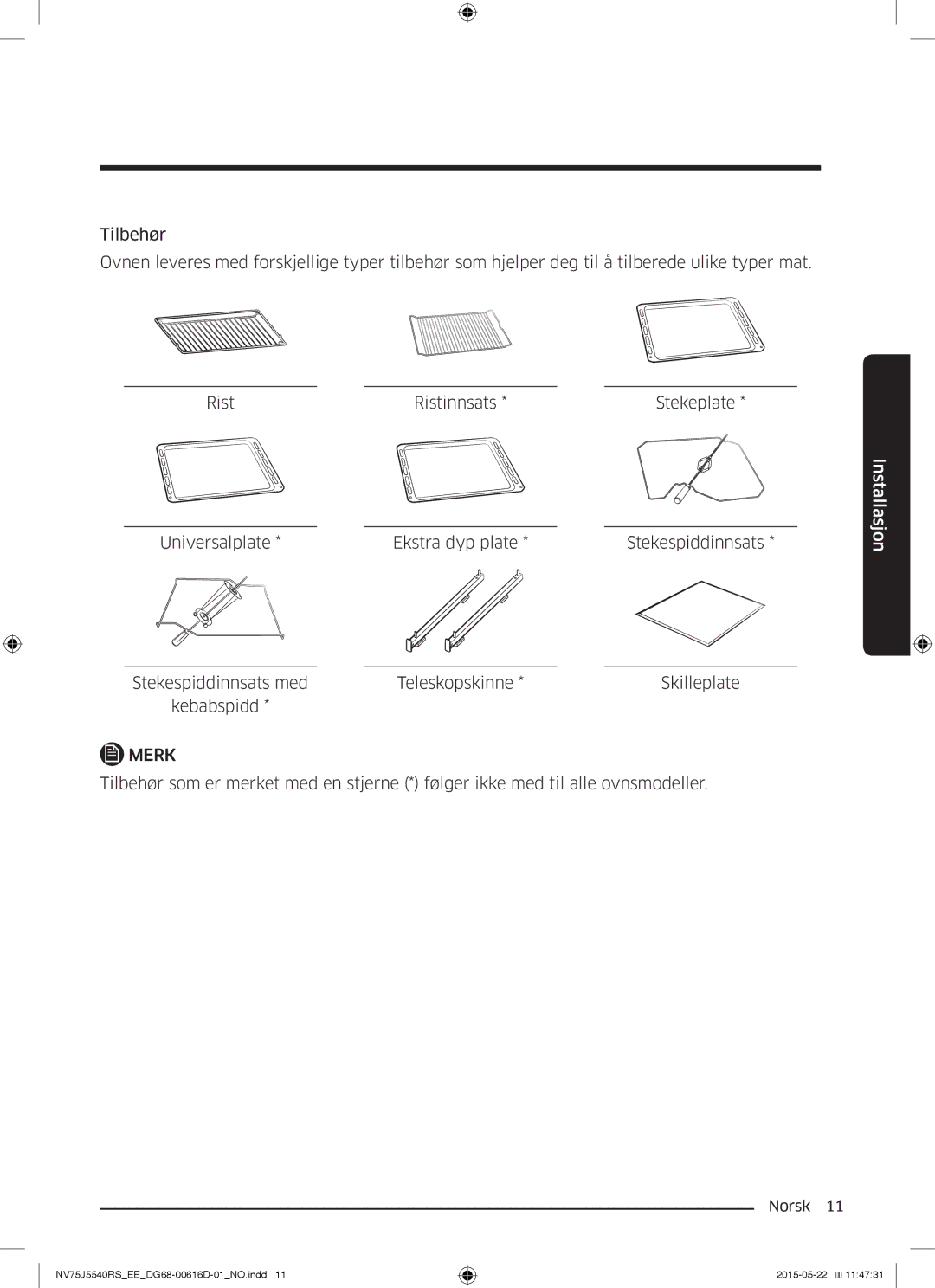 Samsung NV75J5540RS/EE manual Merk 