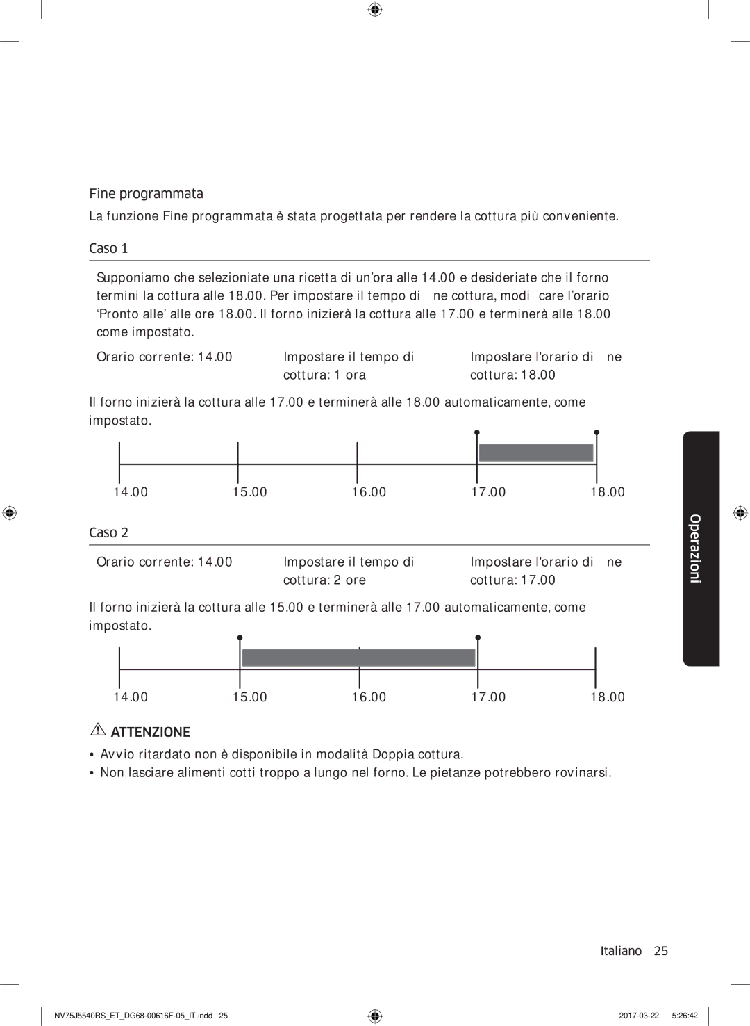 Samsung NV75J5540RS/ET manual Attenzione 