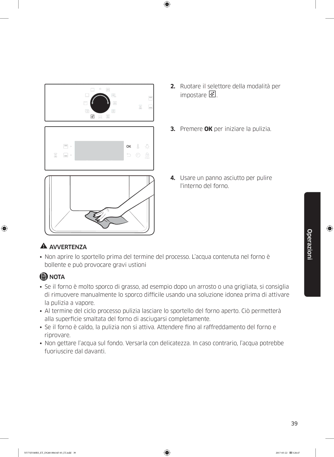 Samsung NV75J5540RS/ET manual Avvertenza 