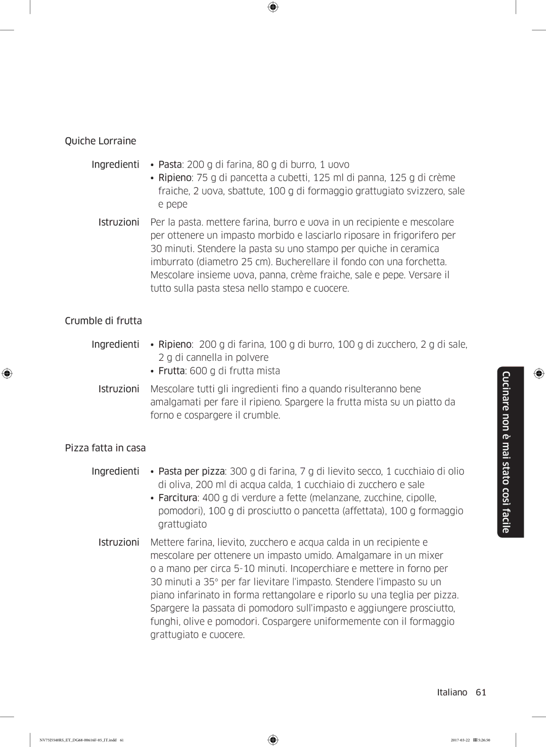 Samsung NV75J5540RS/ET manual Cucinare non è mai stato così facile 