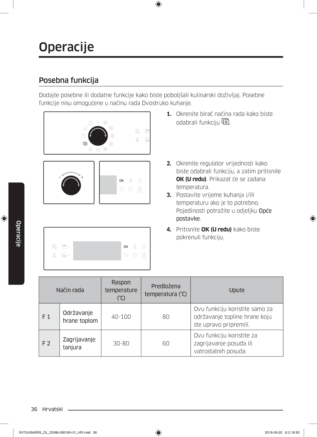 Samsung NV75J5540RS/OL manual Posebna funkcija 