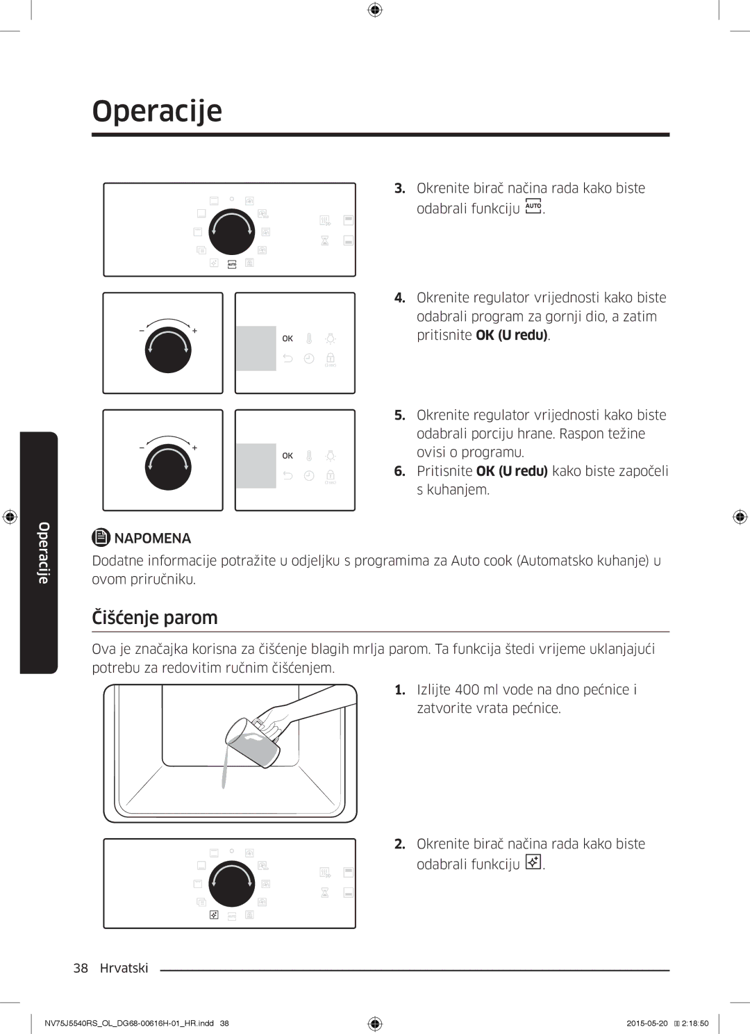 Samsung NV75J5540RS/OL manual Čišćenje parom 