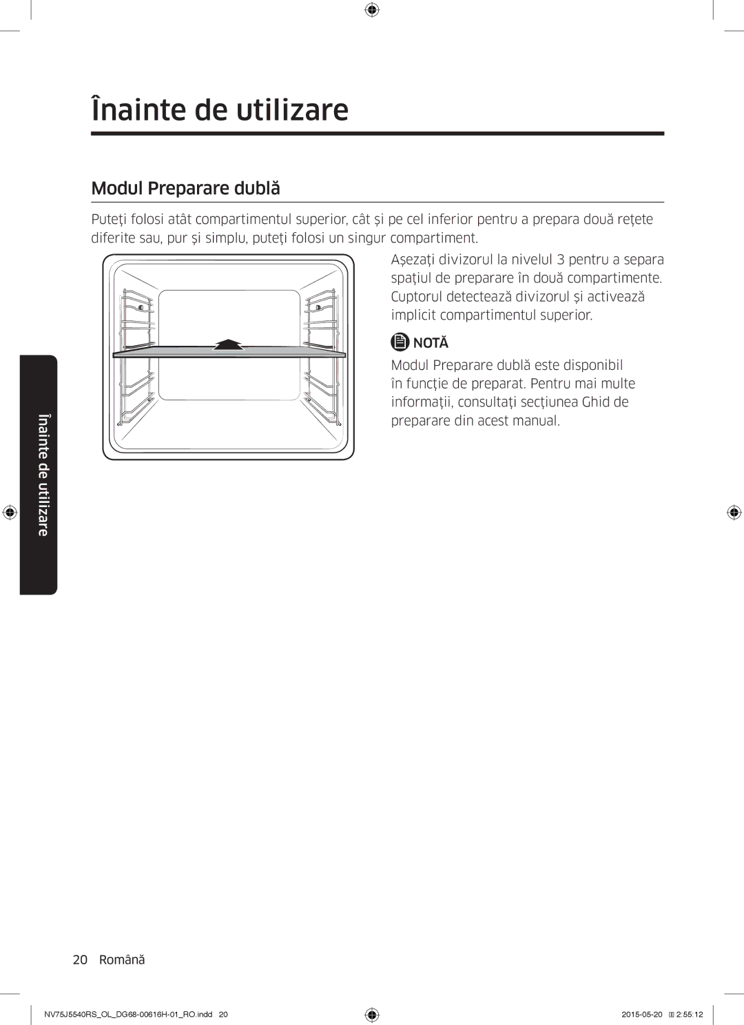 Samsung NV75J5540RS/OL manual Modul Preparare dublă 