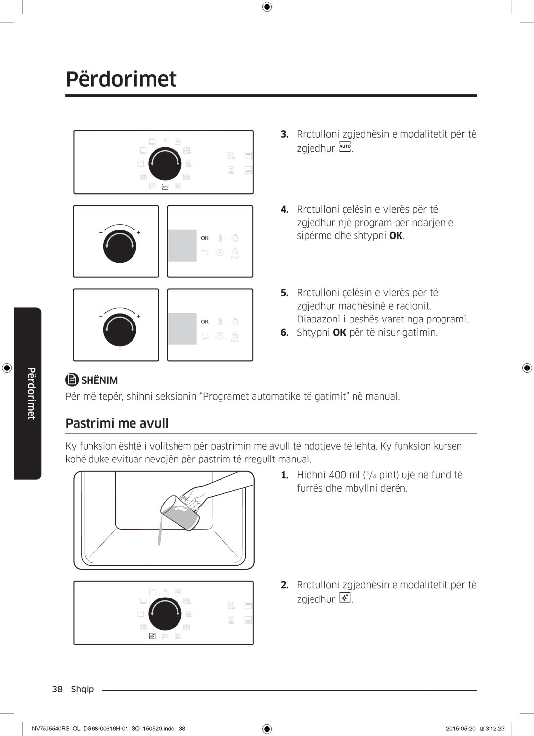 Samsung NV75J5540RS/OL manual Pastrimi me avull 