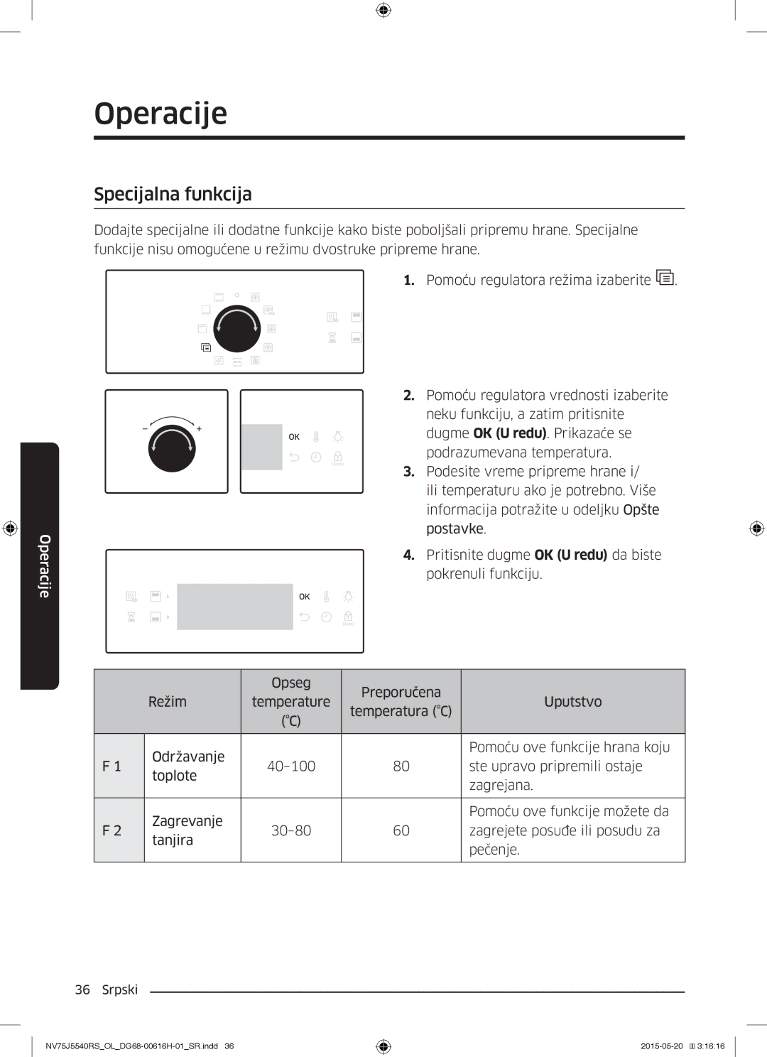 Samsung NV75J5540RS/OL manual Specijalna funkcija 