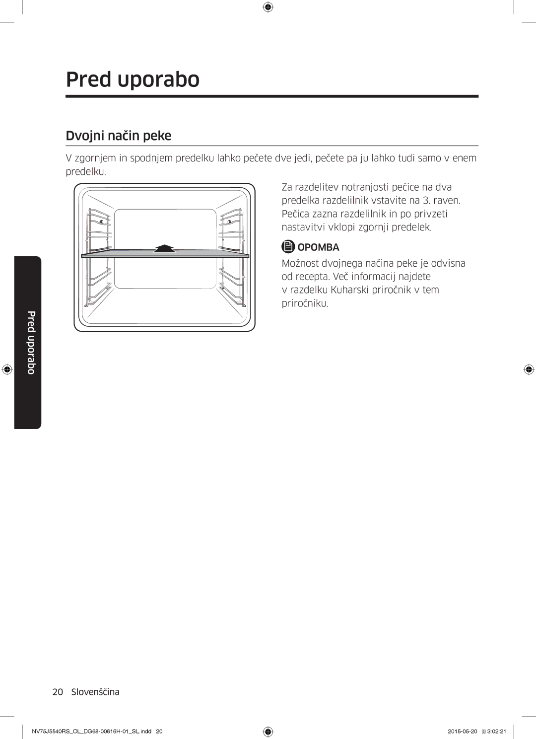 Samsung NV75J5540RS/OL manual Dvojni način peke 