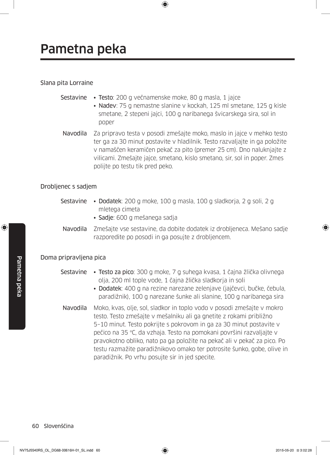 Samsung NV75J5540RS/OL manual Pametna peka 