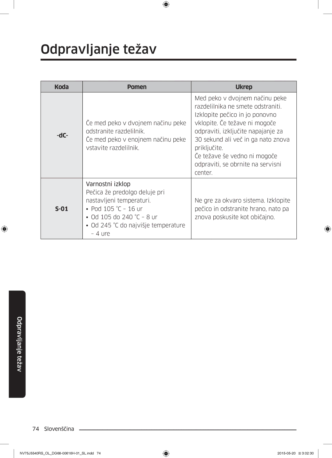 Samsung NV75J5540RS/OL manual Med peko v dvojnem načinu peke, Razdelilnika ne smete odstraniti 