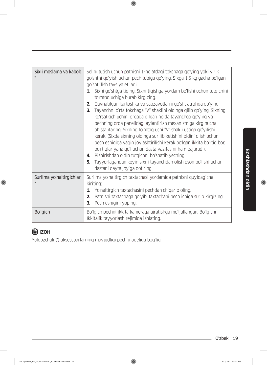 Samsung NV75J5540RS/WT manual Izoh 