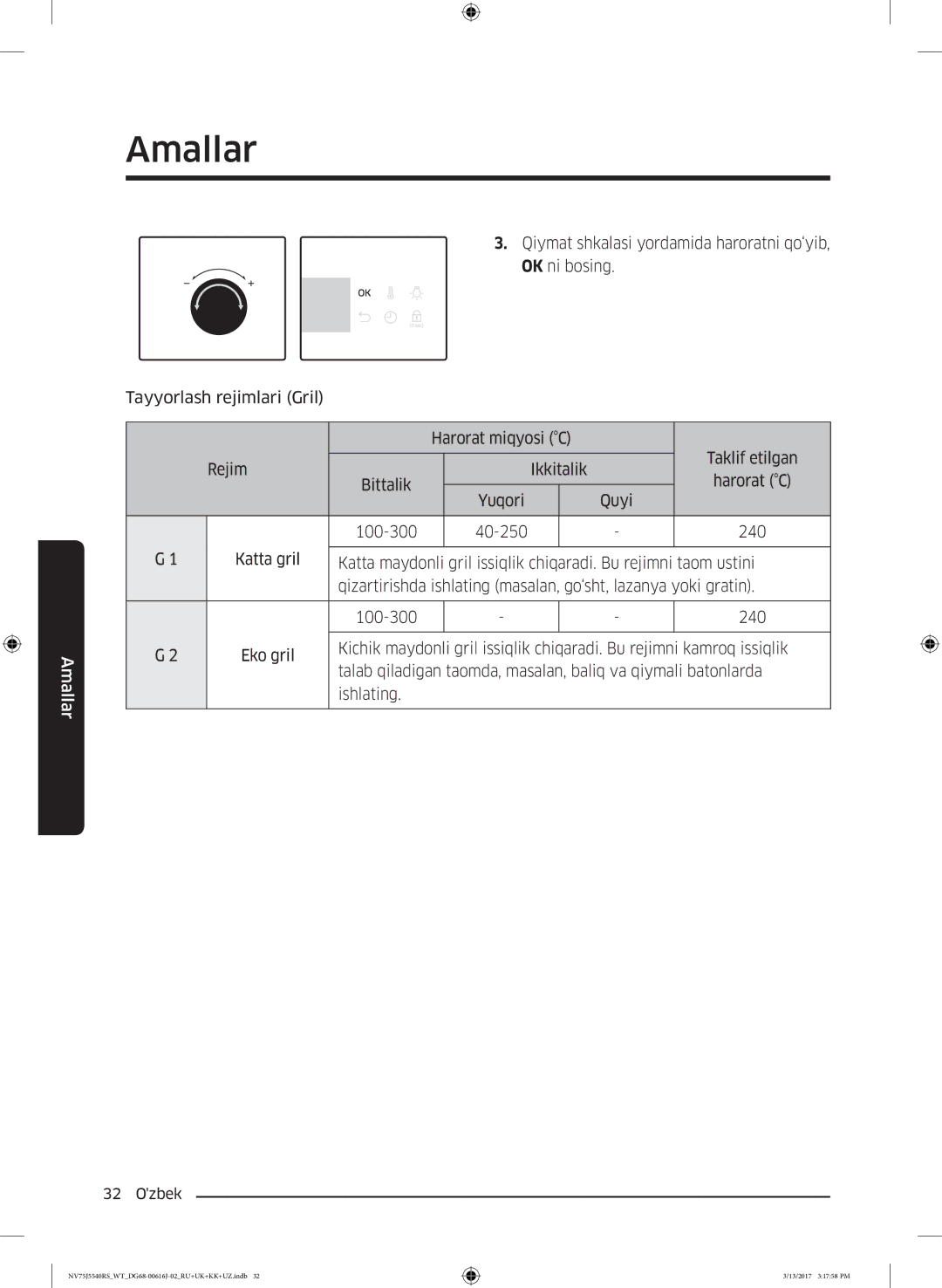 Samsung NV75J5540RS/WT manual Amallar 