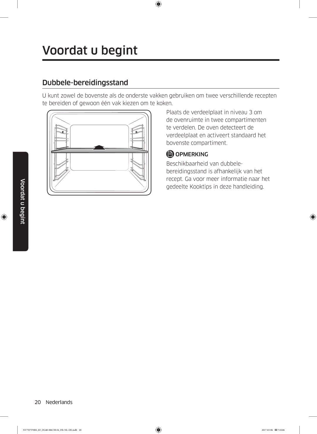 Samsung NV75J7570RS/EF manual Dubbele-bereidingsstand 